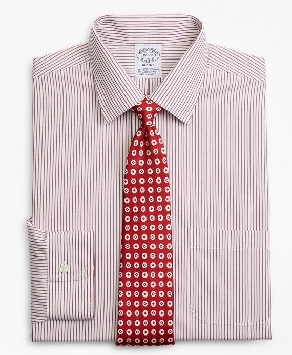 Stretch Regent Fitted Dress Shirt, Non-Iron Stripe - Brooks Brothers Factory Outlet