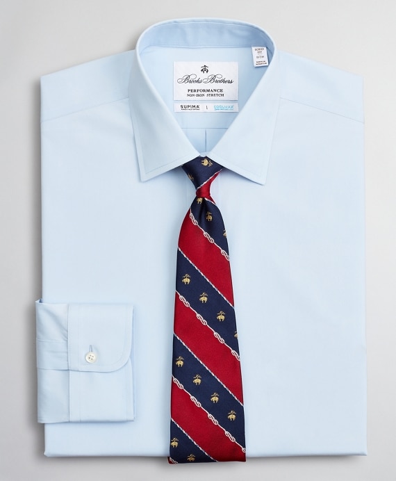 Soho Extra-Slim Fit Dress Shirt, Performance Non-Iron with COOLMAX&reg;, Ainsley Collar Twill - Brooks Brothers Outlet