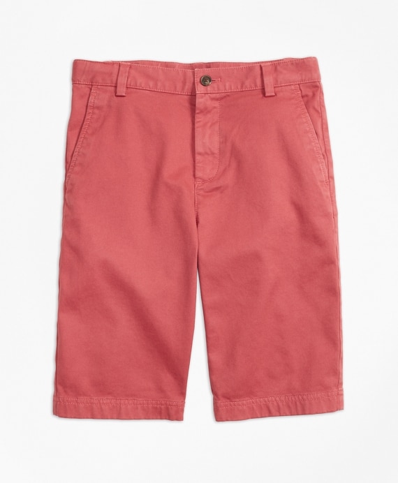 Boys Washed Cotton Stretch Chino Shorts - Brooks Brothers Factory Outlet