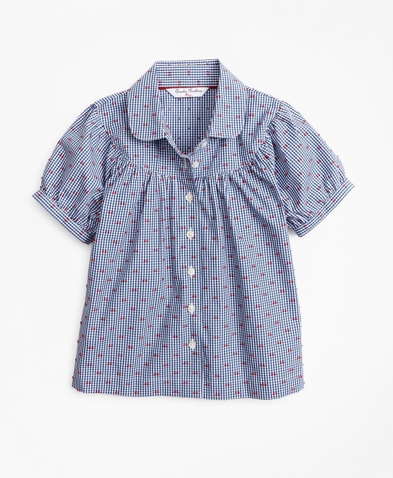 Girls Cotton Gingham Bib - Brooks Brothers Outlet