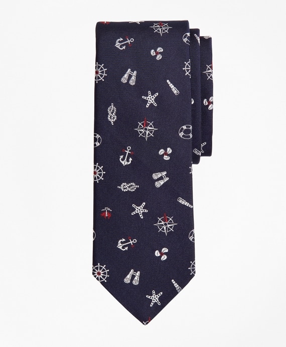 Nautical Motif Tie - Brooks Brothers Outlet