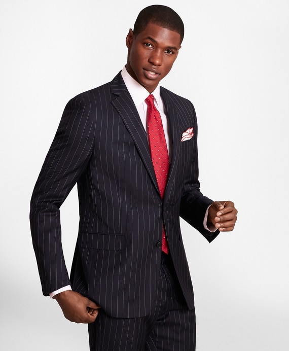 BrooksGate&trade; Regent-Fit Bead-Stripe Twill Suit Jacket - Brooks Brothers Outlet