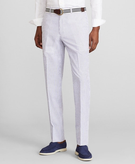 Milano Fit Stripe Seersucker Trousers - Brooks Brothers Factory Outlet