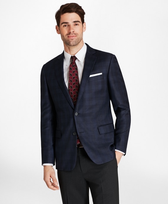 Regent Fit Blue Plaid with Deco Sport Coat - Brooks Brothers Outlet