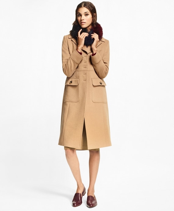 Petite Camel Hair Polo Coat - Brooks Brothers Outlet