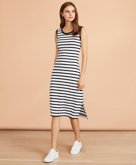 Striped Cotton Jersey Dress - Brooks Brothers Outlet