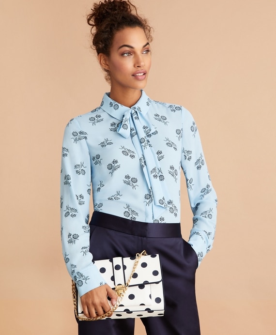 Polka-Dot Saffiano Leather Shoulder Bag - Brooks Brothers Outlet