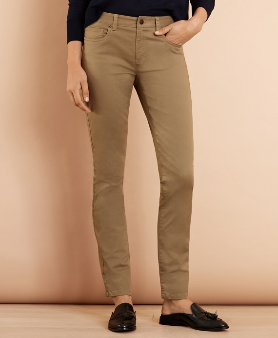 Stretch Cotton Twill Pants - Brooks Brothers Outlet