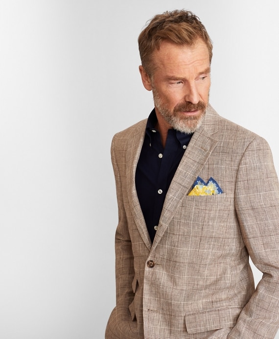 Madison Fit Linen Check Sport Coat - Brooks Brothers Outlet