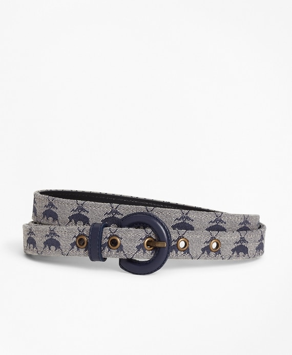 Logo Jacquard Waist Belt - Brooks Brothers Outlet