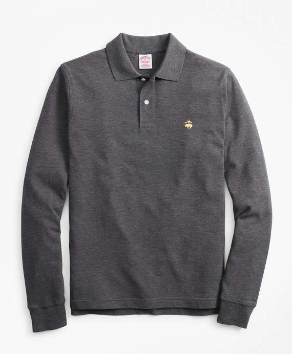 Original Fit Supima&reg; Long-Sleeve Performance Polo Shirt-Basic Colors - Brooks Brothers Outlet