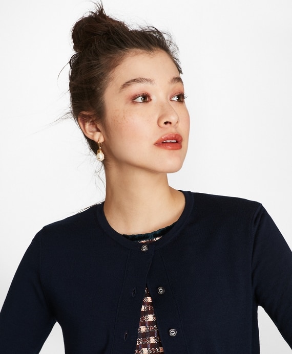 Merino Wool Cropped Cardigan - Brooks Brothers Outlet