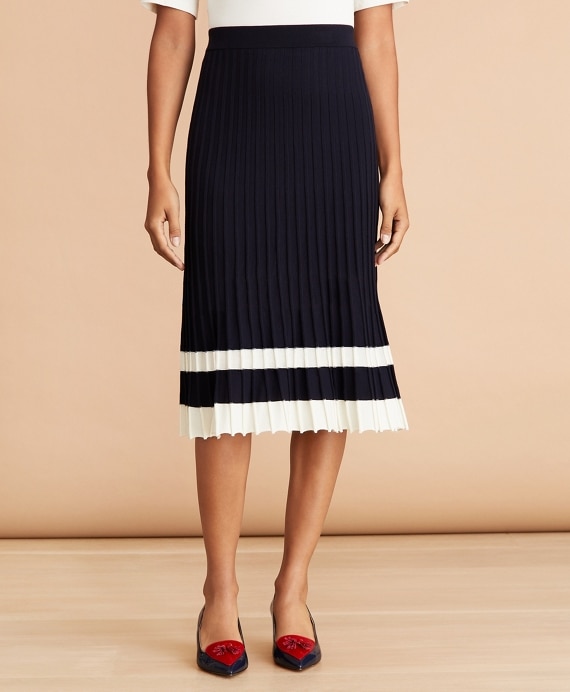 Pleated Sweater Midi Skirt - Brooks Brothers Outlet