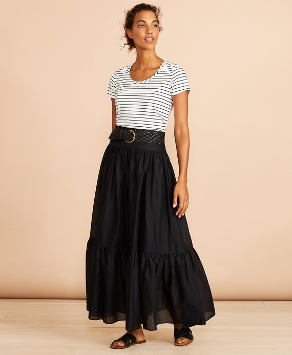 Striped Scoop-Neck T-Shirt - Brooks Brothers Outlet