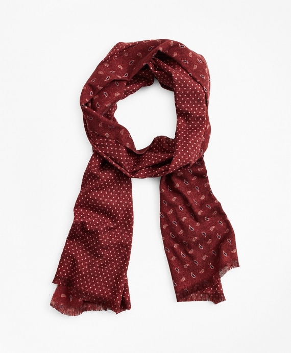 Double-Face Wool Scarf - Brooks Brothers Outlet