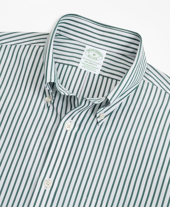 Stretch Milano Slim-Fit Sport Shirt, Non-Iron Candy Stripe - Brooks Brothers Outlet