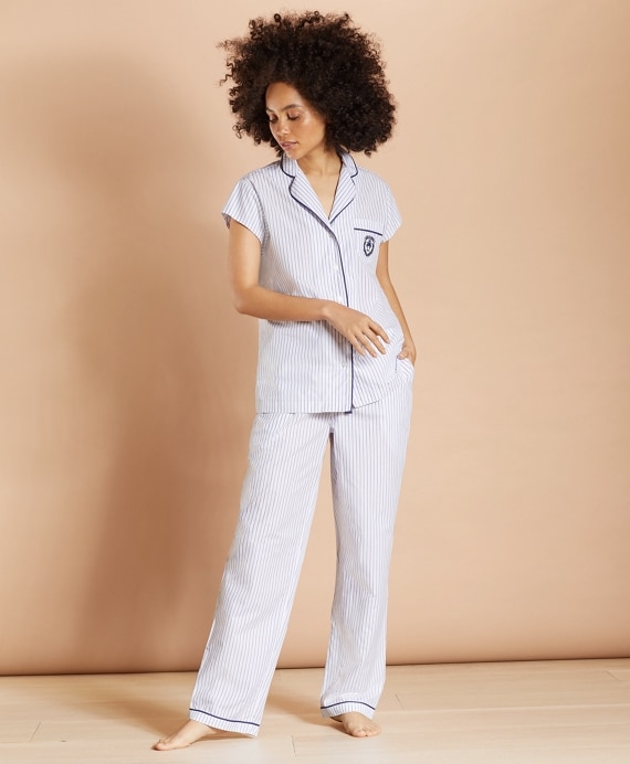 Striped Supima&reg; Cotton Poplin Pajamas - Brooks Brothers Factory Outlet
