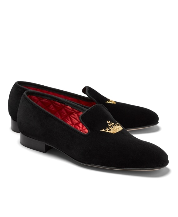 Velvet Crown Slippers - Brooks Brothers Factory Outlet