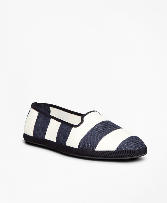 Striped Canvas Flats - Brooks Brothers Outlet
