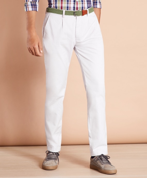 Pleat-Front Twill Chinos - Brooks Brothers Outlet