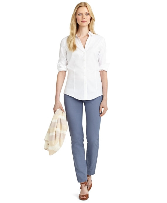 Petite Non-Iron Fitted Blouse - Brooks Brothers Outlet
