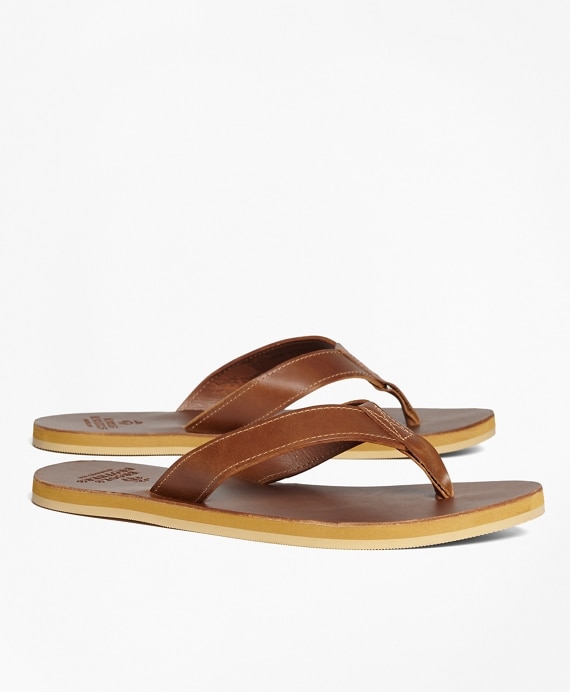 Leather Flip-Flops - Brooks Brothers Outlet