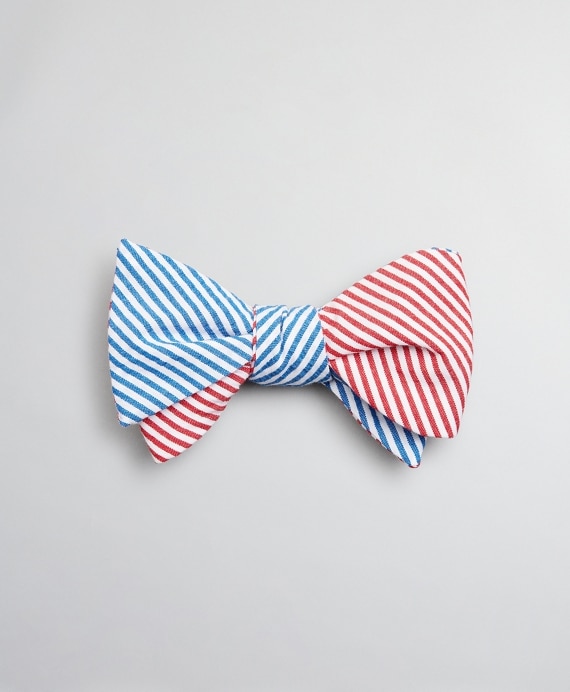 Seersucker Stripe Bow Tie - Brooks Brothers Outlet