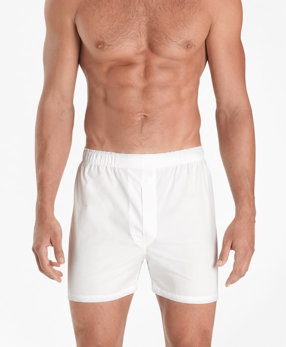 Traditional Fit Broadcloth Boxers - Brooks Brothers Outlet