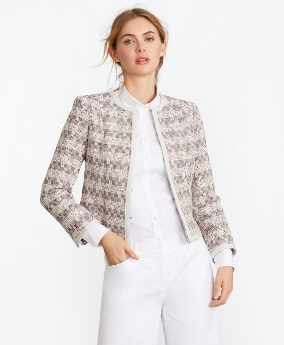 Checked Tweed Boucle Jacket - Brooks Brothers Outlet