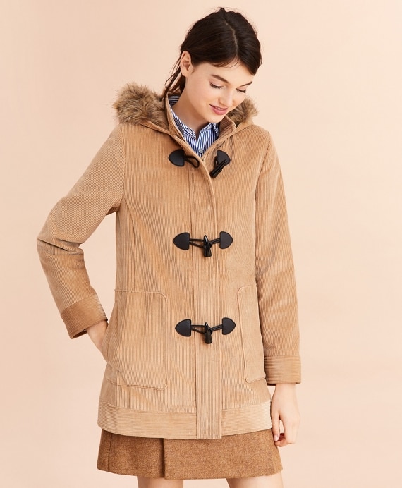 Water-Repellent Cotton Corduroy Duffle Coat - Brooks Brothers Outlet