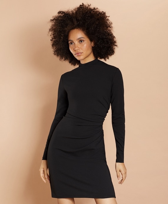Crepe Jersey Ruched Sheath Dress - Brooks Brothers Outlet