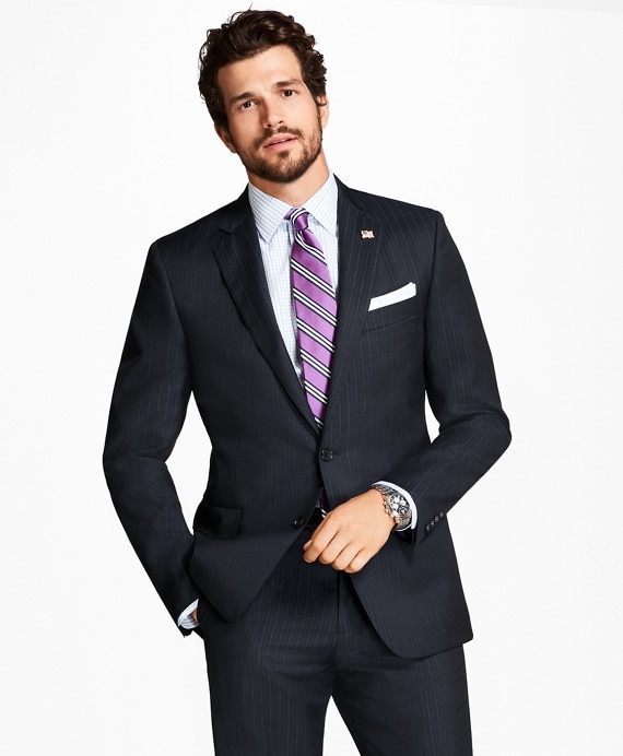 Regent Fit Tic Alternating Stripe 1818 Suit - Brooks Brothers Outlet