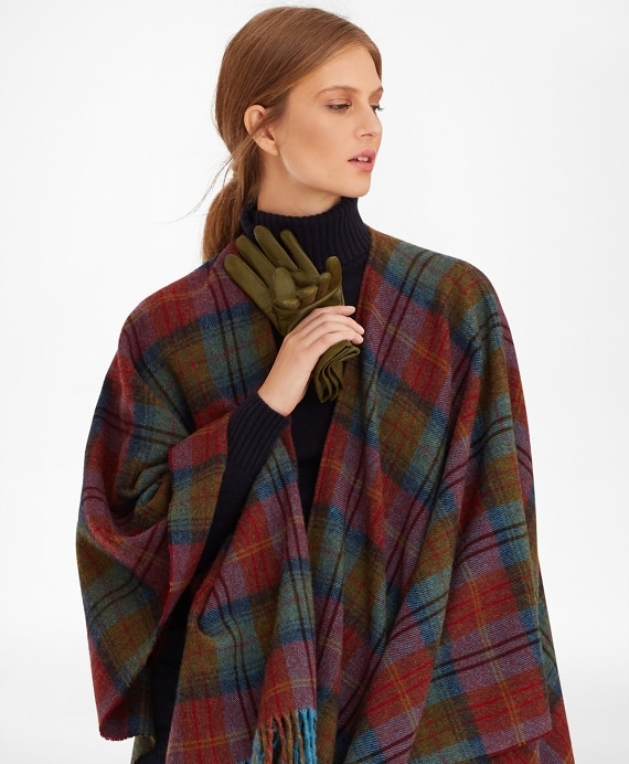 Tartan Wool Ruana - Brooks Brothers Outlet