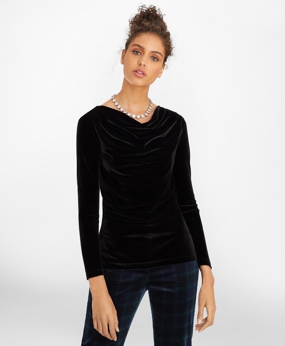 Ruched Velvet Top - Brooks Brothers Outlet
