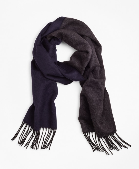 Double-Face Silk and Cashmere Scarf - Brooks Brothers Outlet