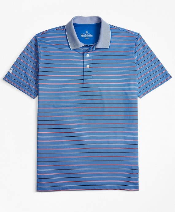 Performance Series Bold Bird's-Eye Stripe Polo Shirt - Brooks Brothers Outlet