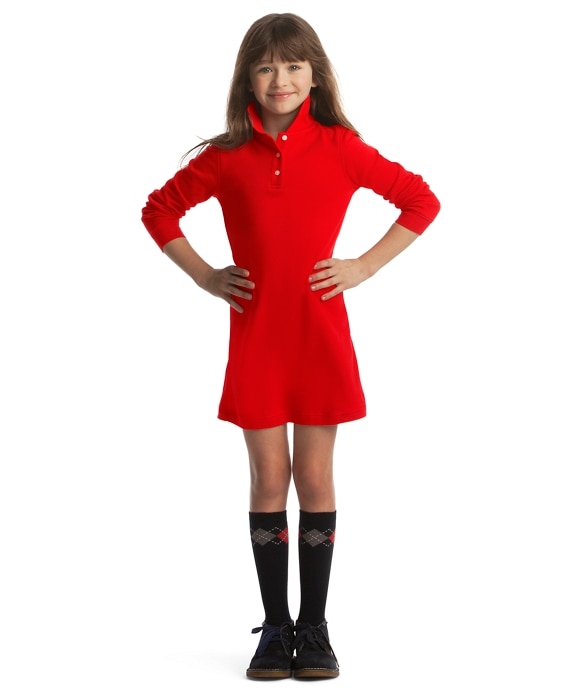 Girls Long-Sleeve Polo Dress - Brooks Brothers Outlet