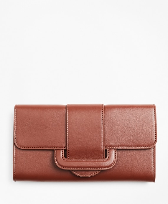 Leather Envelope-Flap Wallet - Brooks Brothers Outlet