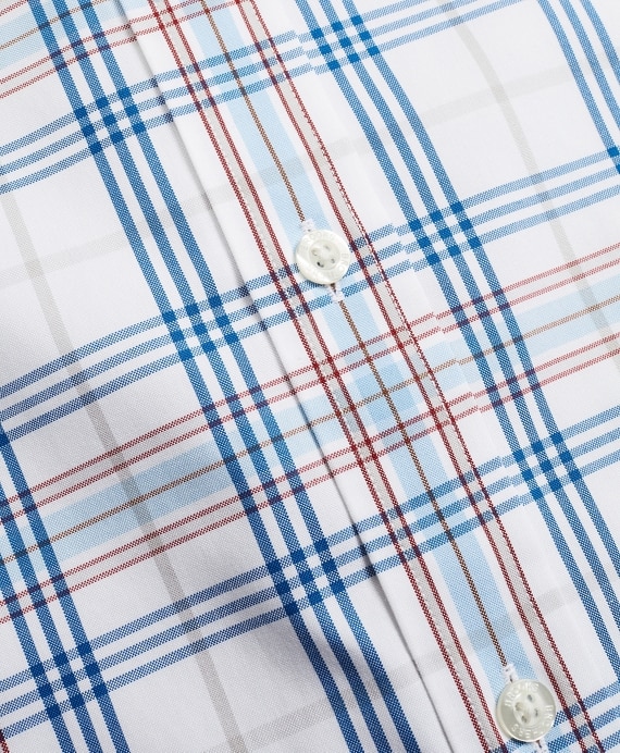 Stretch Milano Slim-Fit Sport Shirt, Non-Iron Multi-Plaid - Brooks Brothers Outlet