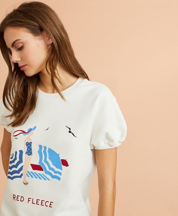 Beach Graphic French Terry Top - Brooks Brothers Outlet