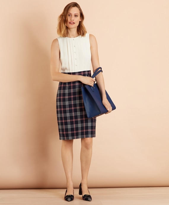 Mixed-Media Shirt Dress - Brooks Brothers Outlet