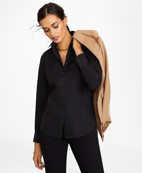 Petite Non-Iron Tailored-Fit Stretch Supima&reg; Cotton Dress Shirt - Brooks Brothers Factory Outlet