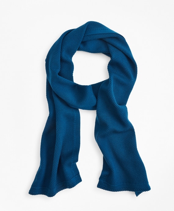 Waffle-Knit Merino Wool Scarf - Brooks Brothers Factory Outlet