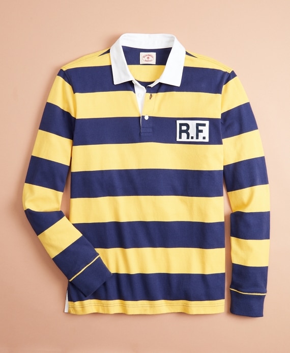 Cotton Jersey Striped Logo Rugby Shirt - Brooks Brothers Outlet