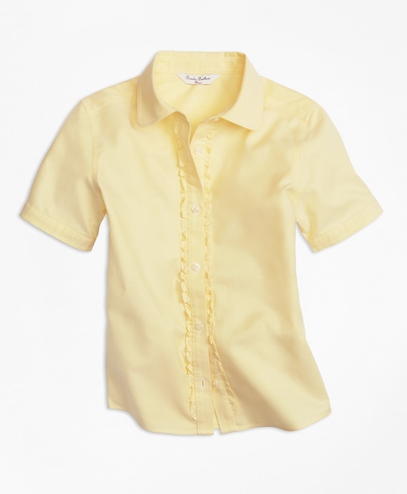Girls Non-Iron Short-Sleeve Oxford - Brooks Brothers Outlet