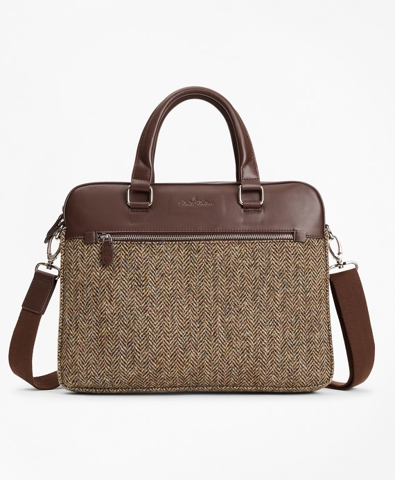 Wool Herringbone Briefcase - Brooks Brothers Outlet