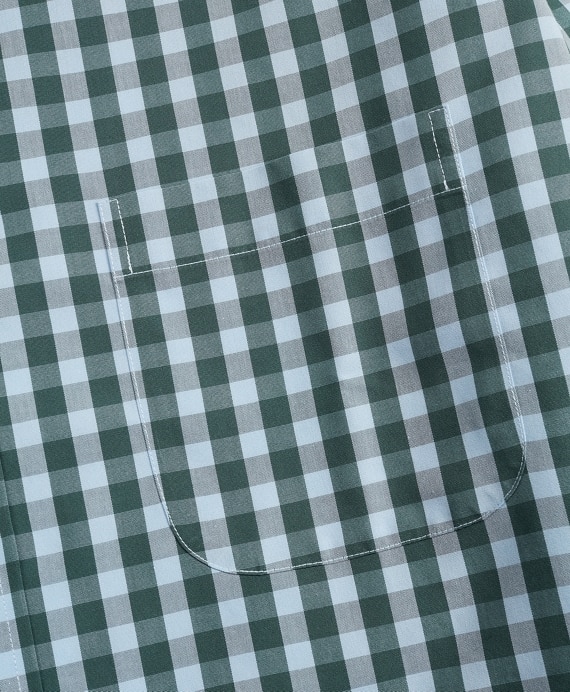 Stretch Milano Slim-Fit Sport Shirt, Non-Iron Gingham - Brooks Brothers Outlet