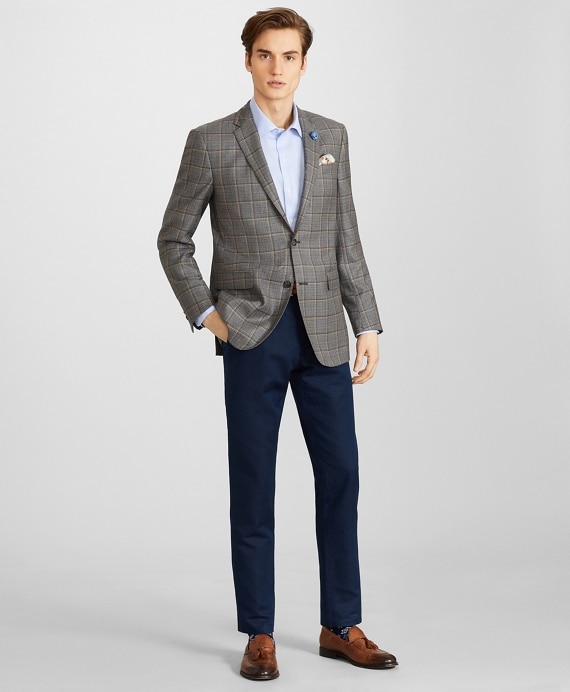 Milano Fit Double Windowpane Sport Coat - Brooks Brothers Outlet