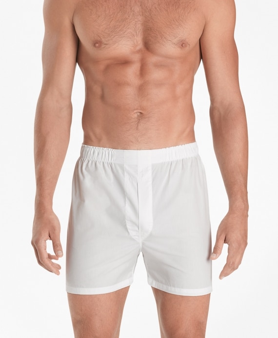 Slim Fit Broadcloth Boxers - Brooks Brothers Outlet