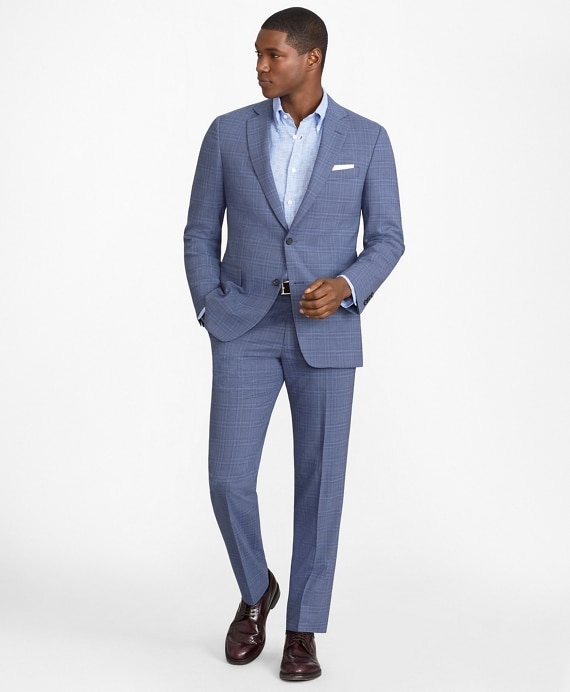 Regent Fit BrooksCool&reg; Subtle Plaid Suit - Brooks Brothers Outlet